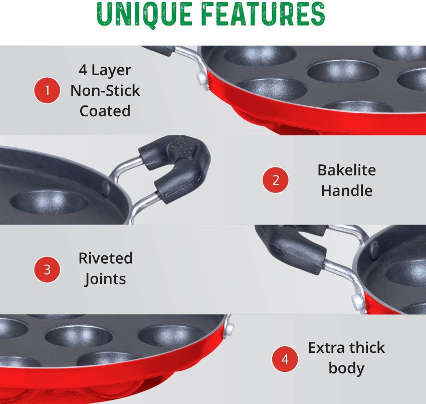 Airwin Premium kulipaniyaram pan nonstick/ appe/panniyaram kadai/Paniyaram/Appam  Pan/Appam Maker/appam kadai/idali