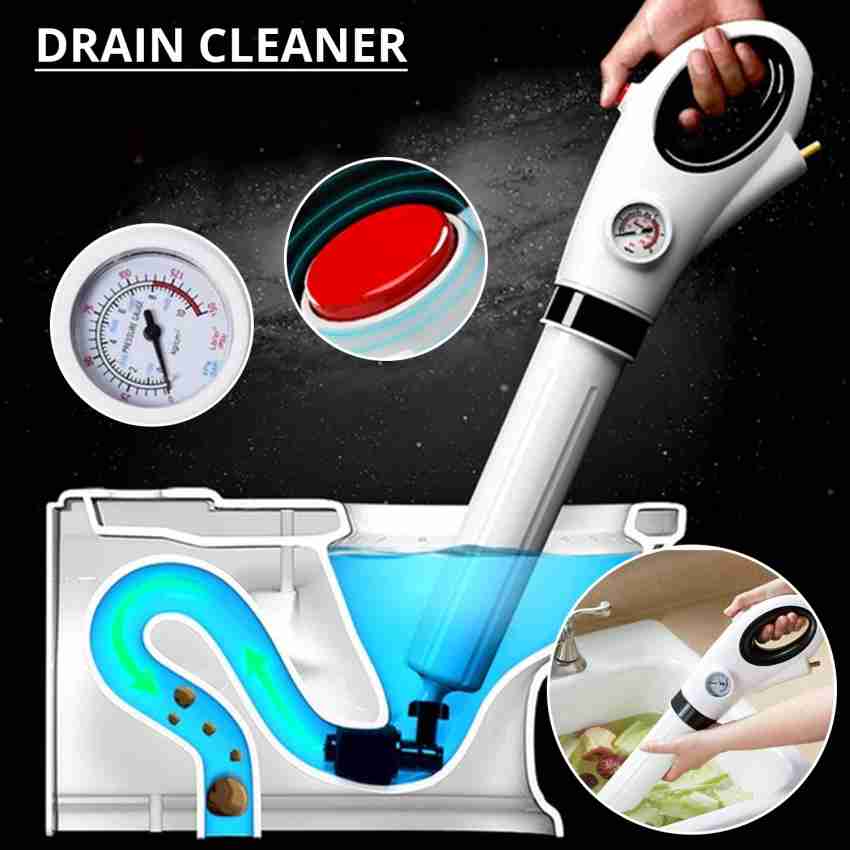 Toilet Plunger Powerful Manual Drain Unblocker Toilet Clogged Cleaning Tool  