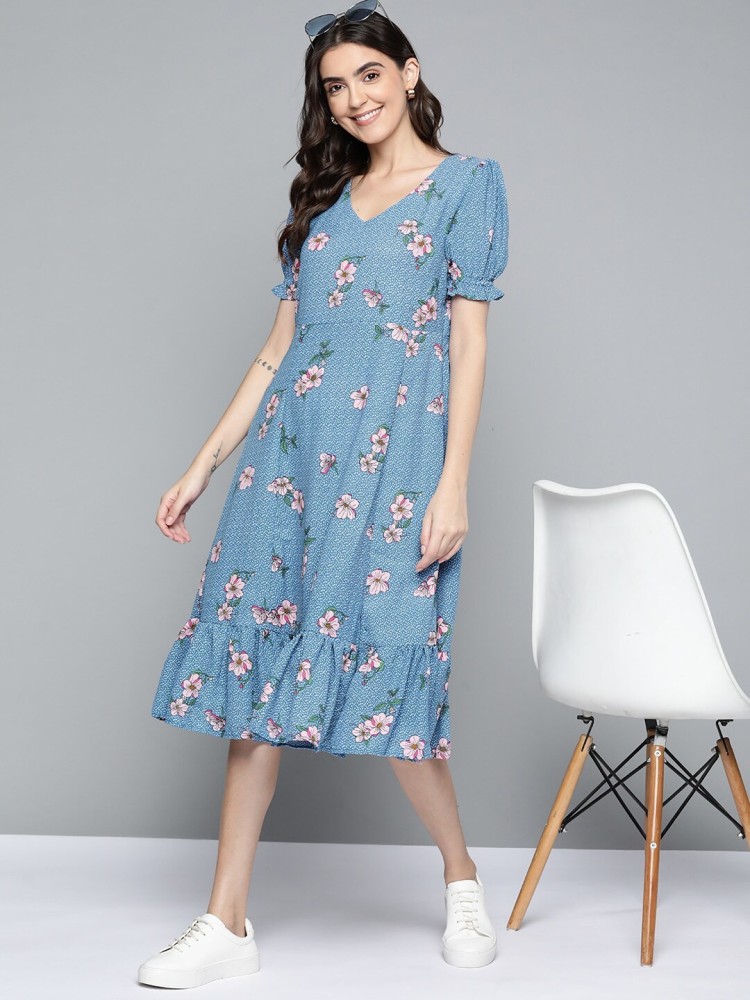 Mast Harbour Women A line Blue Dress Buy Mast Harbour Women