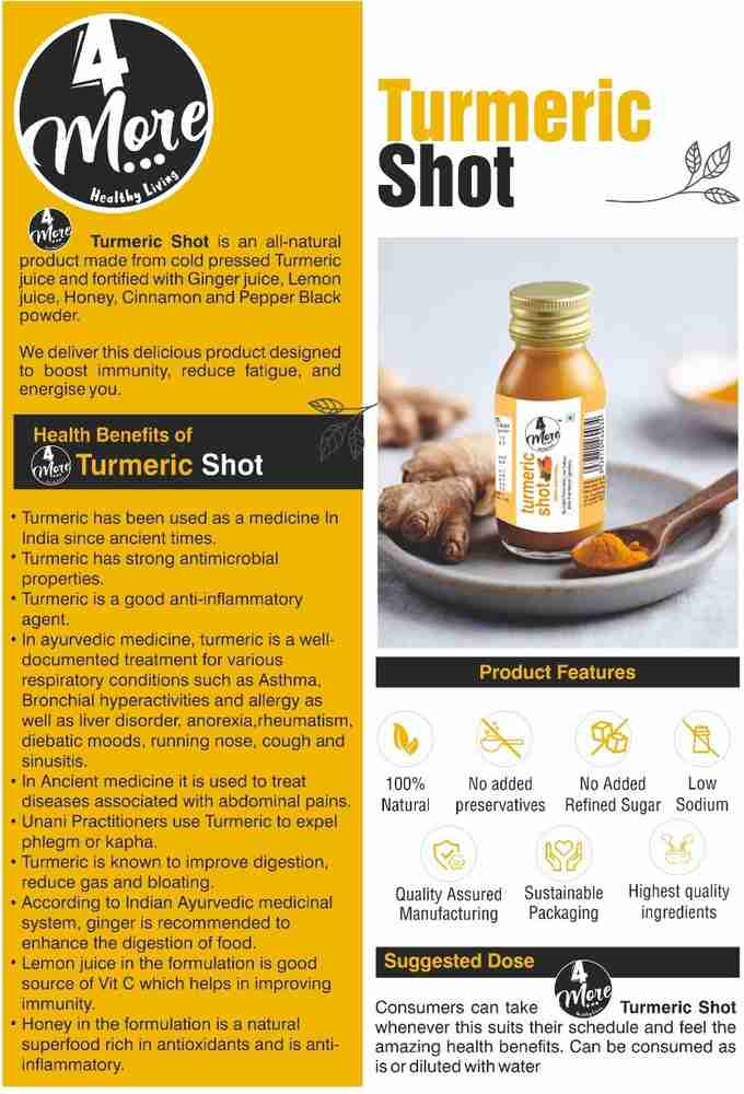 4MORE TURMERIC SHOT Price in India Buy 4MORE TURMERIC SHOT online at Flipkart