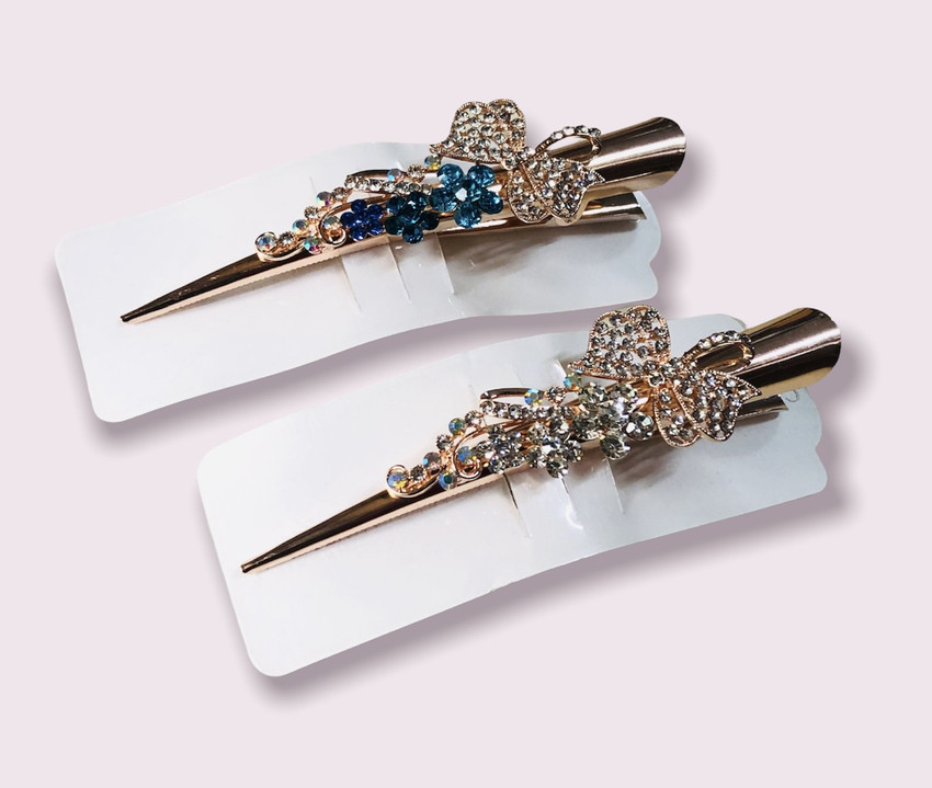Stone studded hair clips deals