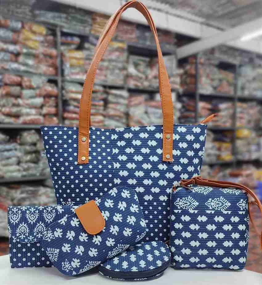 Handloom Hand Bag Girls Women Casual Travel Blue Bag