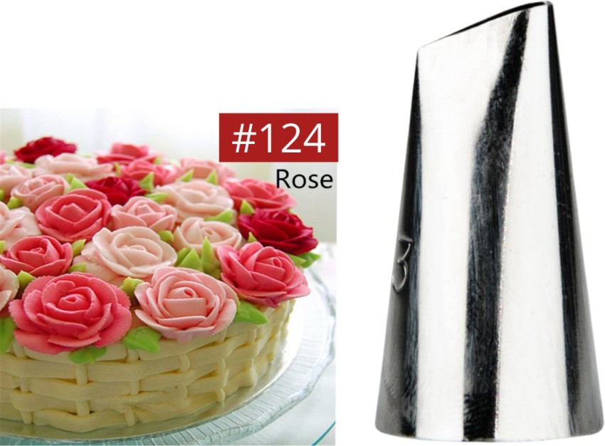 Silver Round R18 Rose Flower Making Nozzle Stainless Steel, For Cake