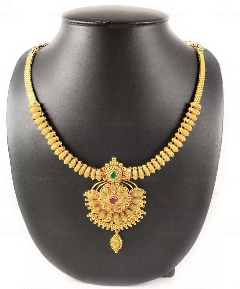 ROFARWORD Traditional Wedding Wear Choker Necklace Jewellery Set