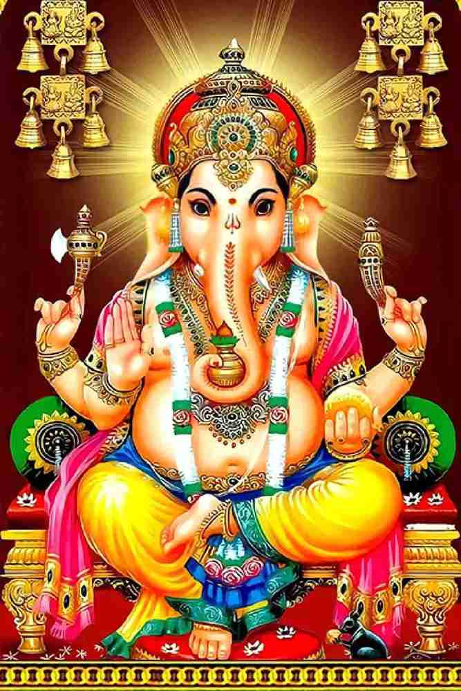Self Adhesive UV Coated High Resolution Vinyl Print Lord Ganesha Poster Fine Art Print Religious posters in India Buy art film design movie music nature and educational paintings wallpapers at