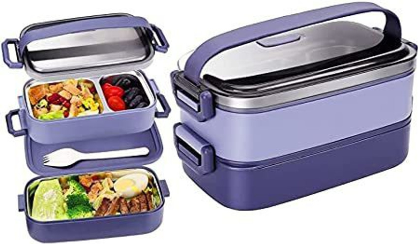 JIGU ENTERPRISE Lunch Box for Kids Stainless Steel Tiffin Box Double Decker Lunch Box