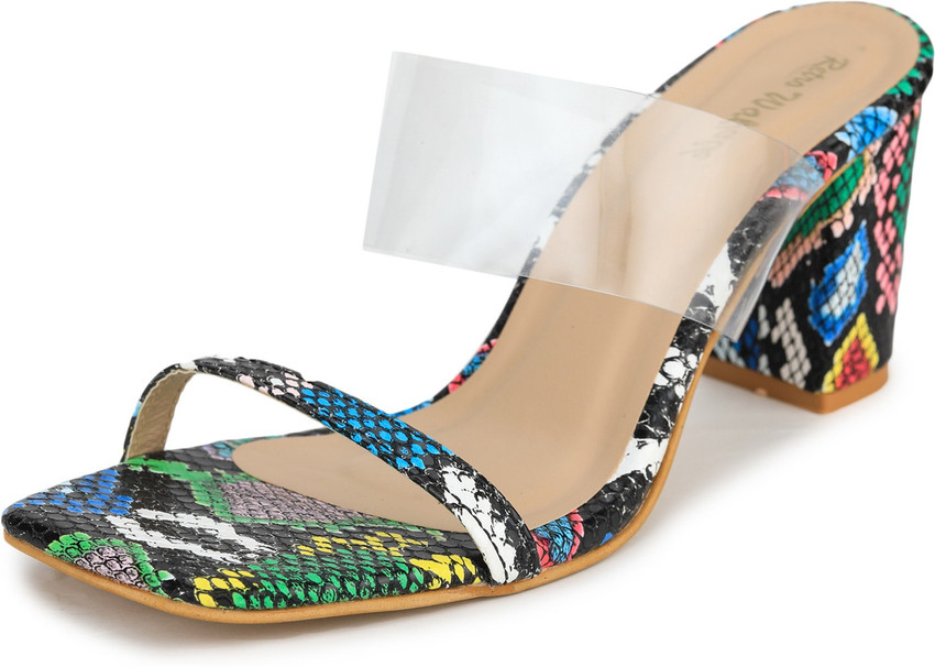 Multi coloured deals block heels