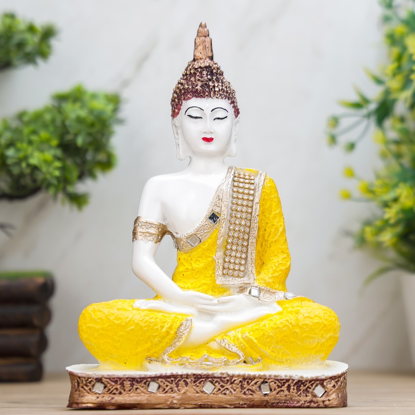 Sitting Buddha Statue Showpiece for Home Decor Diwali Decoration and  Gifting Handmade Showpiece Lord Statue Indian Temple Decor 