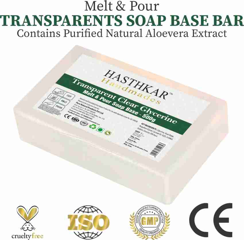 Leela Organic Aloe Vera Melt and Pour Soap Base ,Net 500gm pack