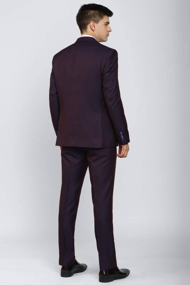 Buy Louis Philippe Men Purple Self Design Slim Fit Formal Tuxedo Suit   Suits for Men 8340261  Myntra