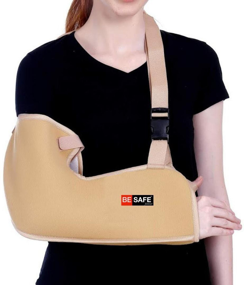 BE SAFE Forever Arm Supporter Arm Sling Pouch Belt Arm Immobilizer Brace XL Beige Hand Support