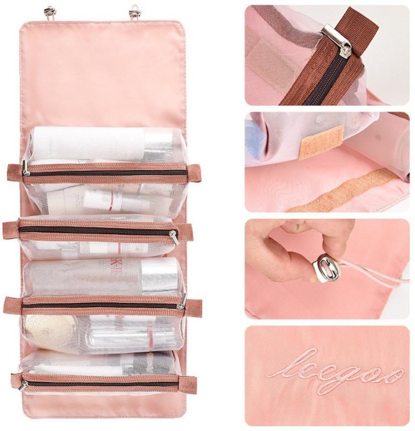 Rossella 4 in 1 Hanging Roll-Up Foldable Portable Detachable cosmetic  Makeup Toiletry Bag Pink - Price in India