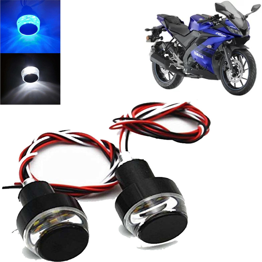 aksmit blue white handlebar led light 2 pcs For YZF R15 V3 Bike