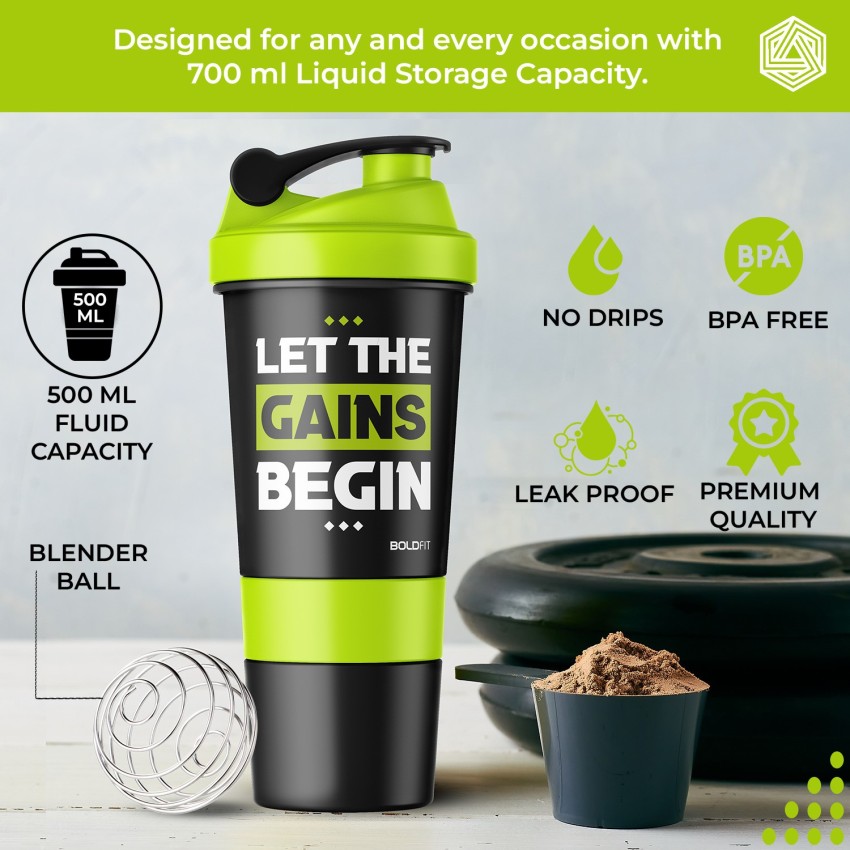BOLT Gym Shaker Bottle 500ml With Storage Compartment 500 ml Shaker - Buy  BOLT Gym Shaker Bottle 500ml With Storage Compartment 500 ml Shaker Online  at Best Prices in India - Sports