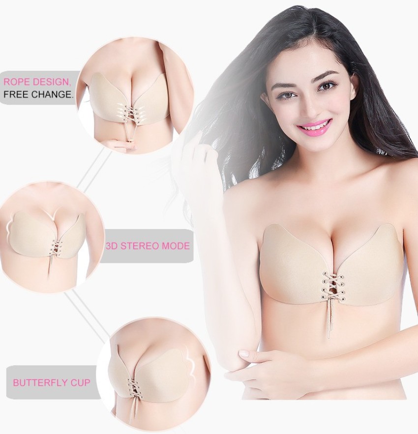 MYYNTI Women's Self Adhesive Invisible Strapless Backless Push up
