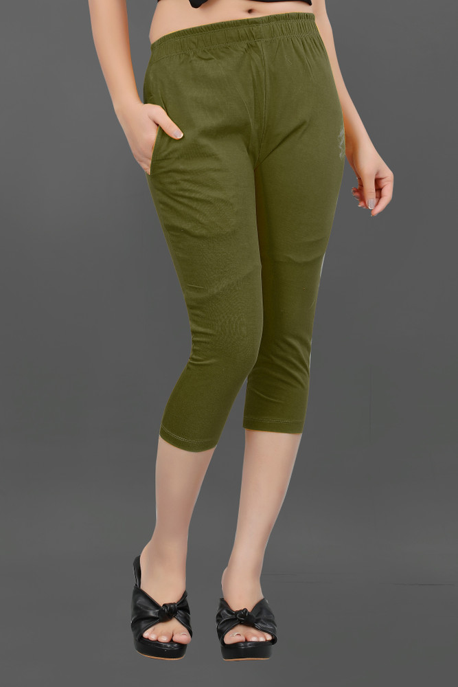 Womens olive green capris store
