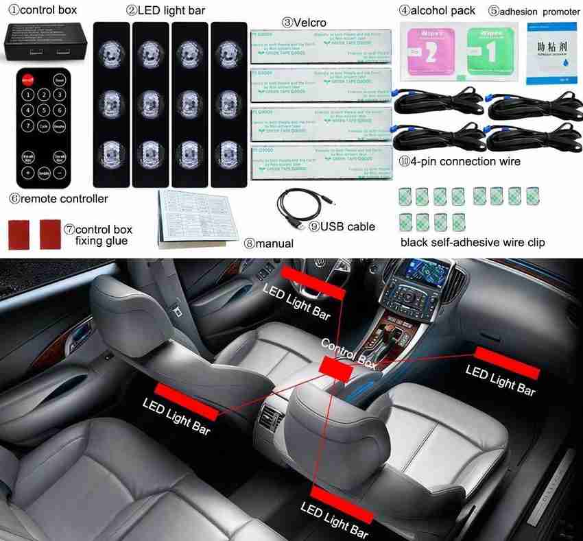 2 pack led car interior light bars deals