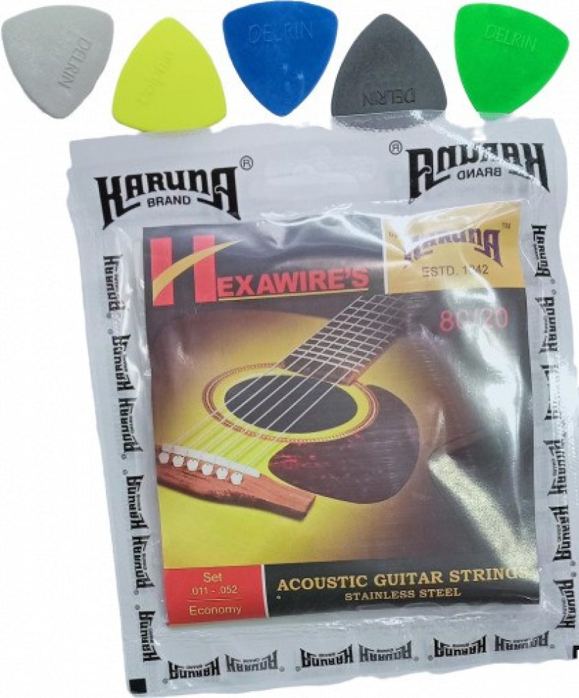 KARUNA Acoustic SET OF STRING AND 5 PICKKK Guitar String Price in