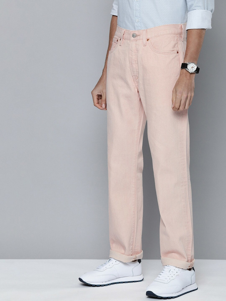 Mens pink levis on sale jeans