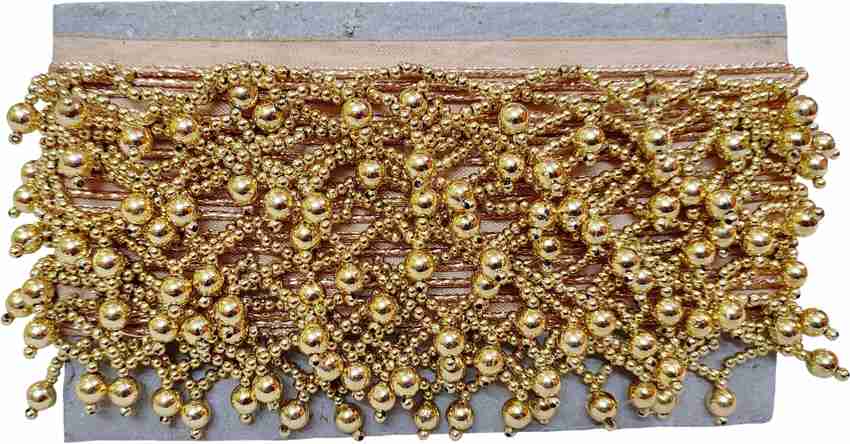 Navti Creations Golden Toran Latkan Moti Beads Lace Border Pack of Approx 8.50 Mtr 8mm Lace Reel Price in India Buy Navti Creations Golden Toran Latkan Moti Beads Lace Border Pack