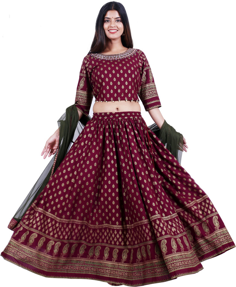 HASHTAG 18 Printed Stitched Lehenga Choli Buy HASHTAG 18 Printed