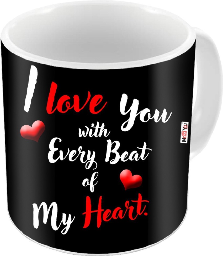 Buy SARTHIES Ceramic Red Heart Handle Coffee Mug Best Gift for Teddyday |  Lover | Boy | Valentine Day| Husband | Wife | Girl | Friend | Couple in  White Color Set