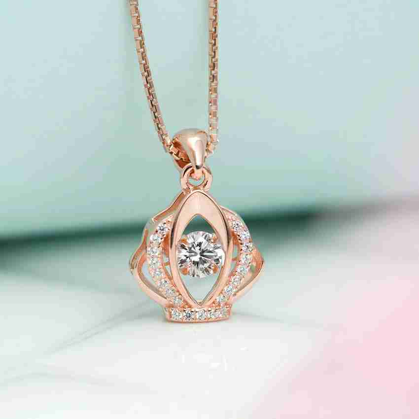 Rose gold best sale and diamond necklace