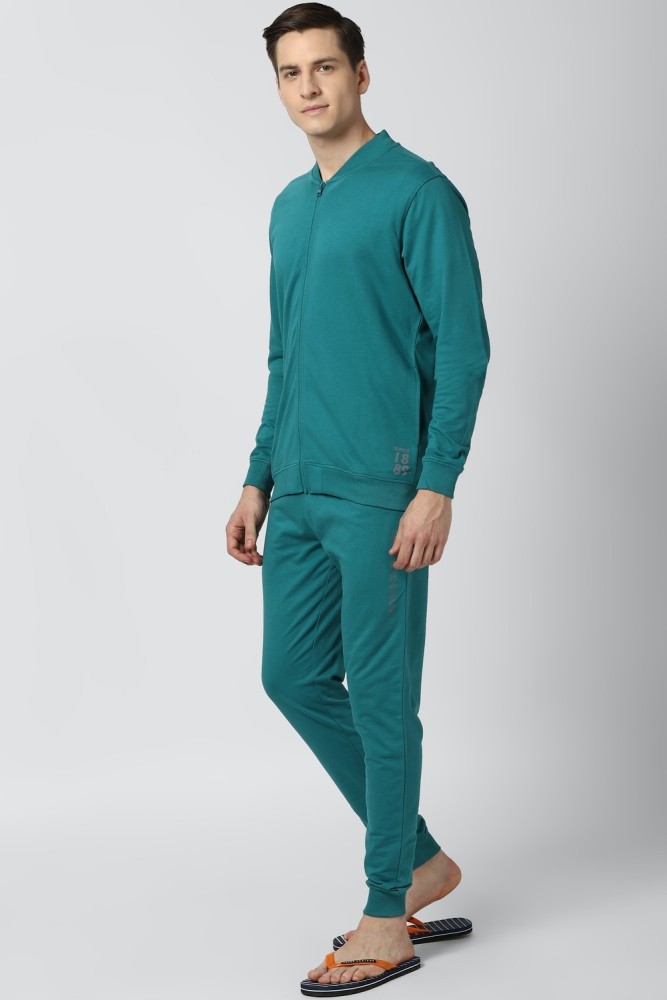 PETER ENGLAND Men Solid Green Night Suit Set