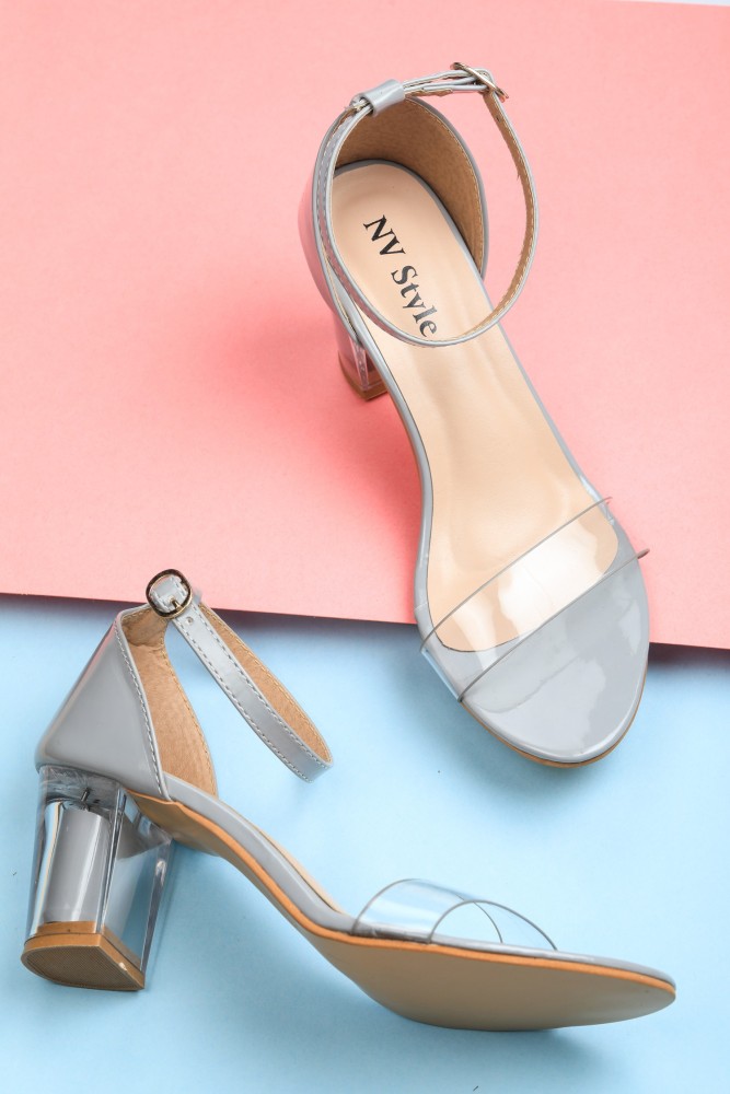 Grey high shop heel sandals