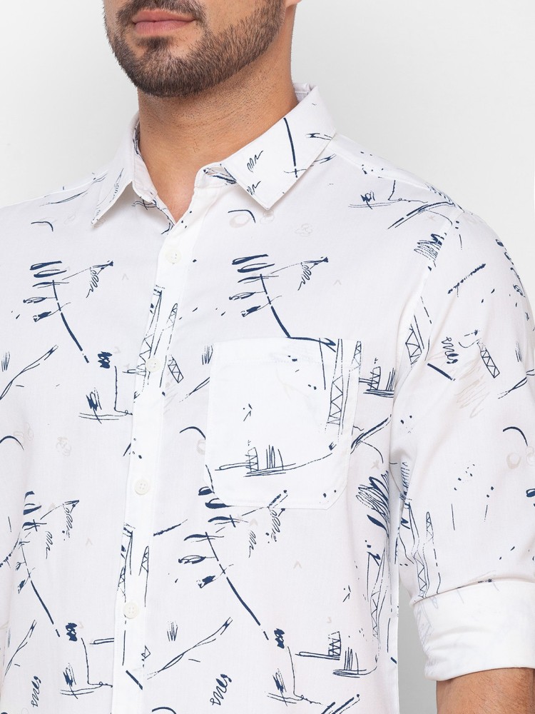 Spykar Men Printed Casual White Shirt - Buy Spykar Men Printed Casual White  Shirt Online at Best Prices in India