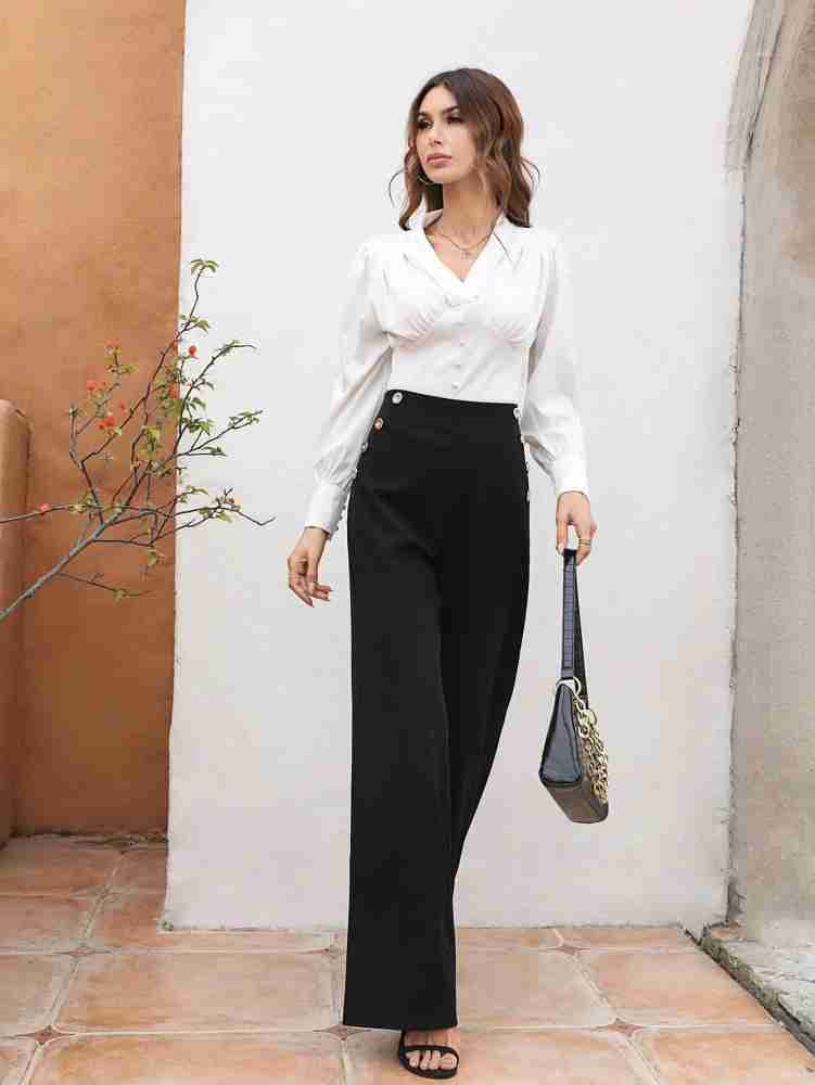 KOTTY Regular Fit Women Black Trousers - Buy KOTTY Regular Fit