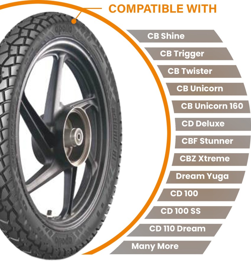 Apollo 80 100 18 R1 TL 80 100 18 Rear Two Wheeler Tyre Price in