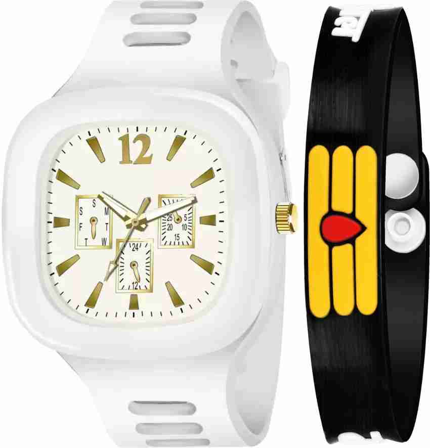 HENCY WHITE MILLER 001 Analog Watch For Boys Buy HENCY WHITE MILLER 001 Analog Watch For Boys WHITE 001 DESIGNER WATCH AND MAHAKAL BR COMBO FOR MEN AND BOYS Online at