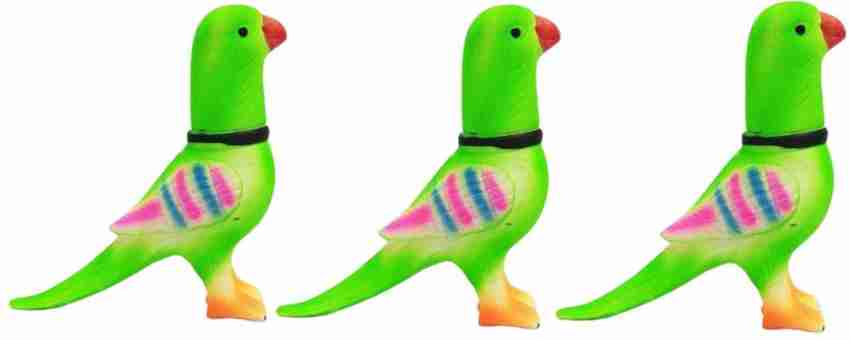 S Mark Parrot Toy with Sound for Kids and Baby Pack of 3 Green Color Parrot Toy with Sound for Kids and Baby Pack of 3 Green