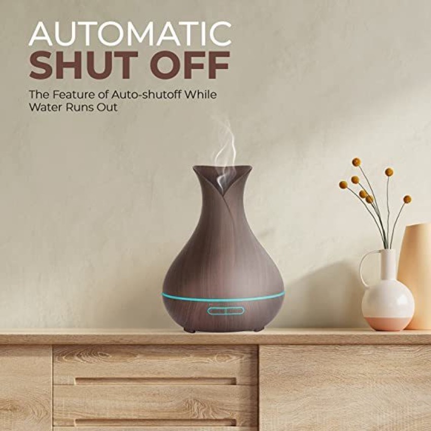 ReNe-Maurice Aroma Essential Oil Diffuser Ultrasonic Cool Mist Humidifier  400ml Tank Capacity with 7 Color Mood Changing LED Lights - Wood Grain  Black and 15ml Diffuser Price in India - Buy ReNe-Maurice