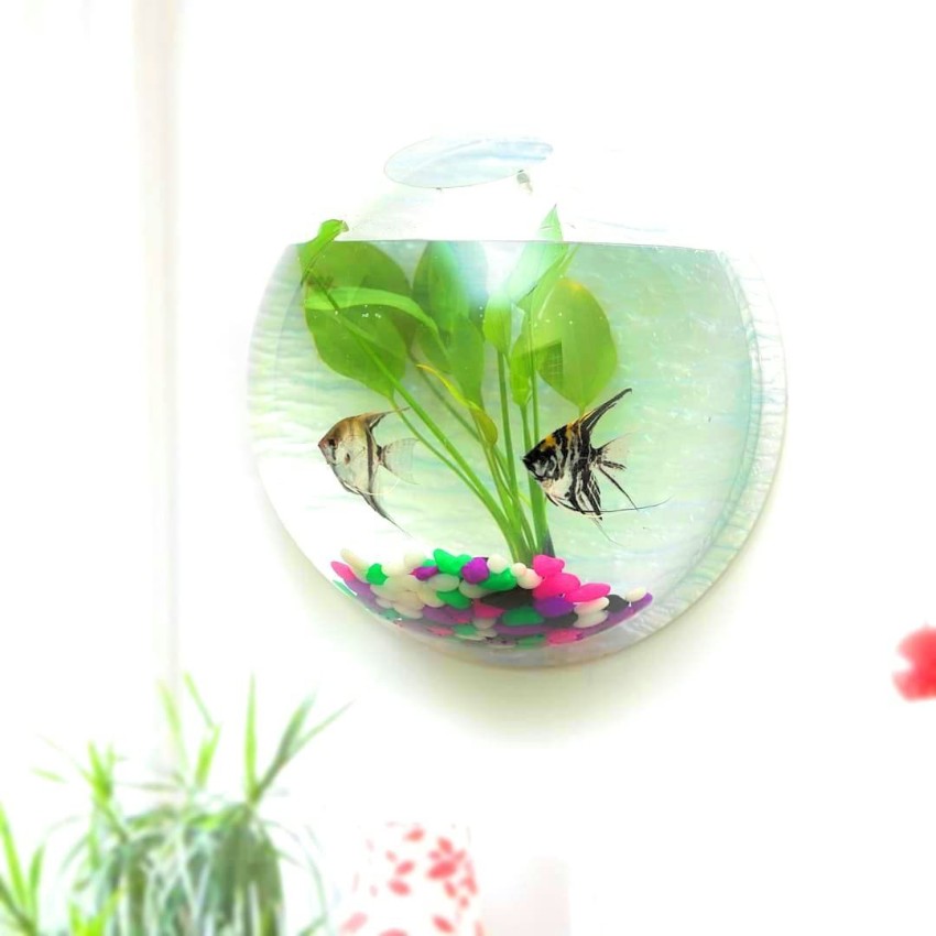 SAVORADE Wall Mount Acrylic Fish Aquarium Bowl Tank for Small