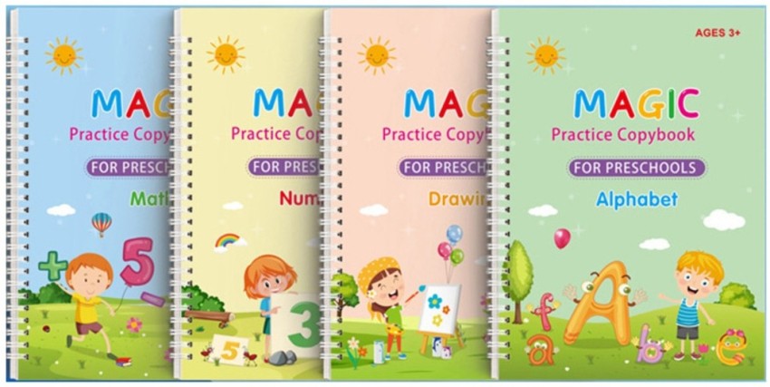 Magic Practice Copy Book For Kids - 4pcs Magic Book With Pens & Calligraphy  Books at Rs 439.00  Kids Books, बच्चों के लिए किताबें, चिल्ड्रन बुक,  बच्चों की पुस्तकें - SVB