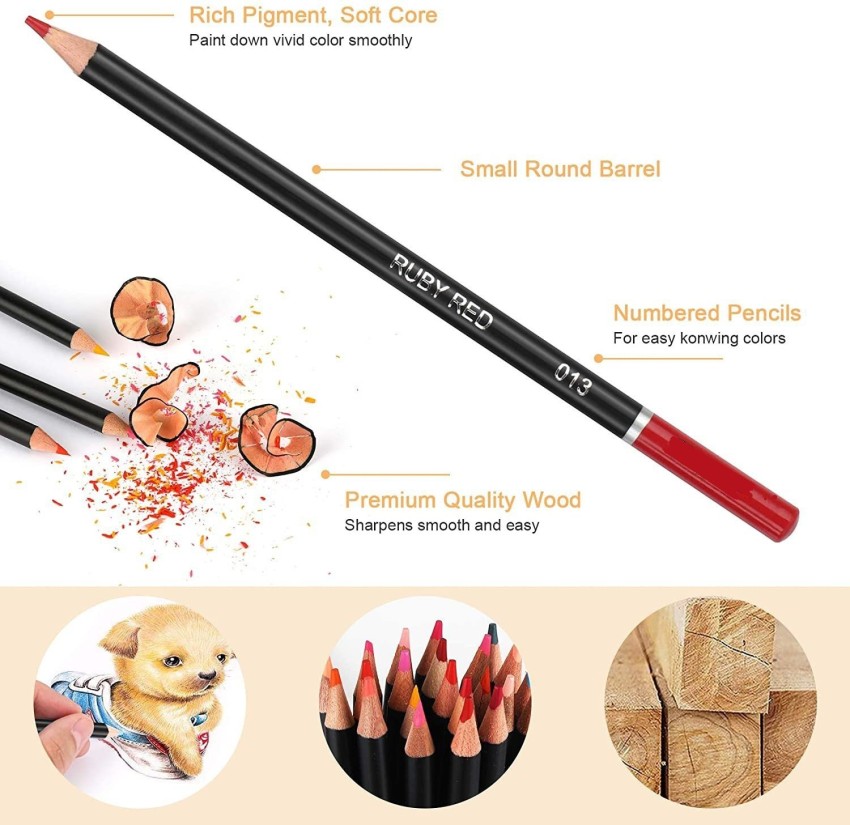 Premium Drawing Pencil Set(96pcs),including 72 Colored Pencils and 24 Sketch Kit