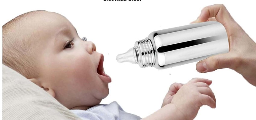 Stainless Steel 304 Grade New Born Baby Feeding Bottle 250ml for Milk for  Gift