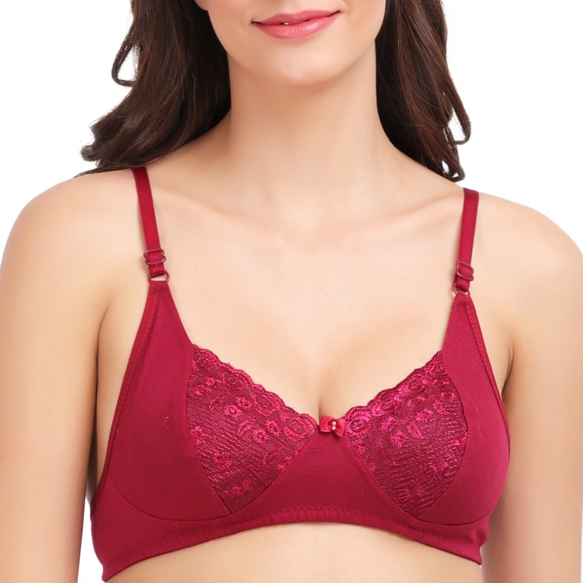 KOISA women front open bra English color combo pack of 3 b cup 32 size  Women Plunge Non Padded Bra - Price History