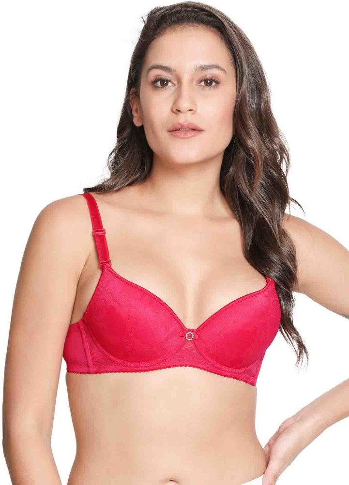 Susie Susie 3/4th Coverage Underwired Balconette Designer Padded Bra - Pink  Women Balconette Lightly Padded Bra - Buy Susie Susie 3/4th Coverage  Underwired Balconette Designer Padded Bra - Pink Women Balconette Lightly