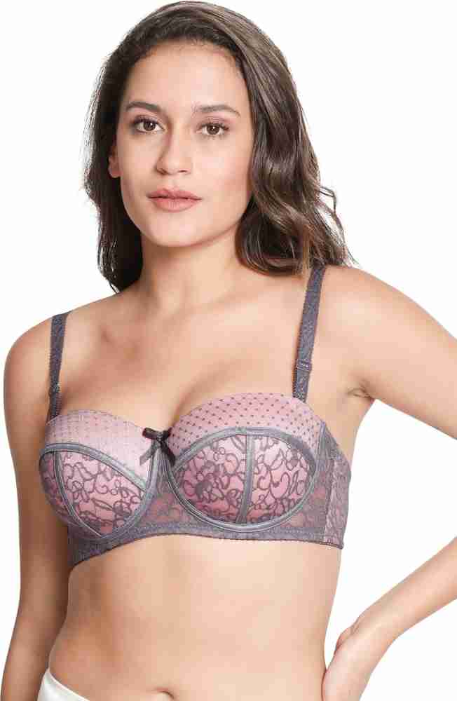 Shyaway Susie Demi- Coverage Underwired Pushup Padded Bra - Black (32D)