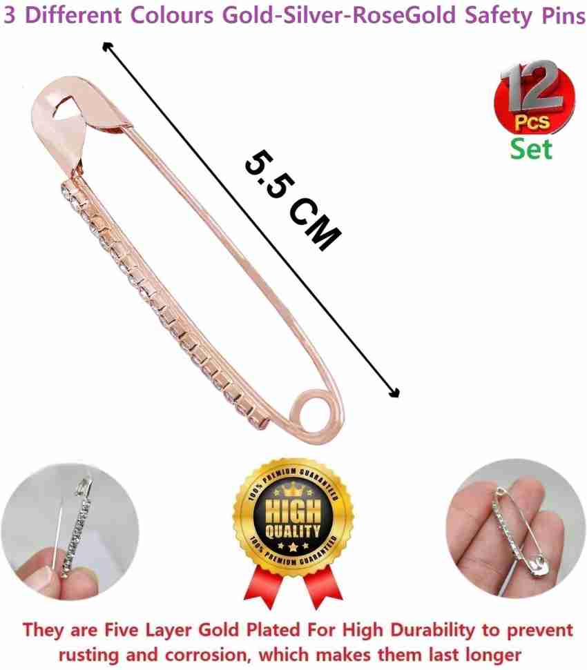 Buy THANU'S CRAFT Premium Gold plated Big Saree Safety Pin Nappy Lock Pin  for Clothes Online at Best Prices in India - JioMart.
