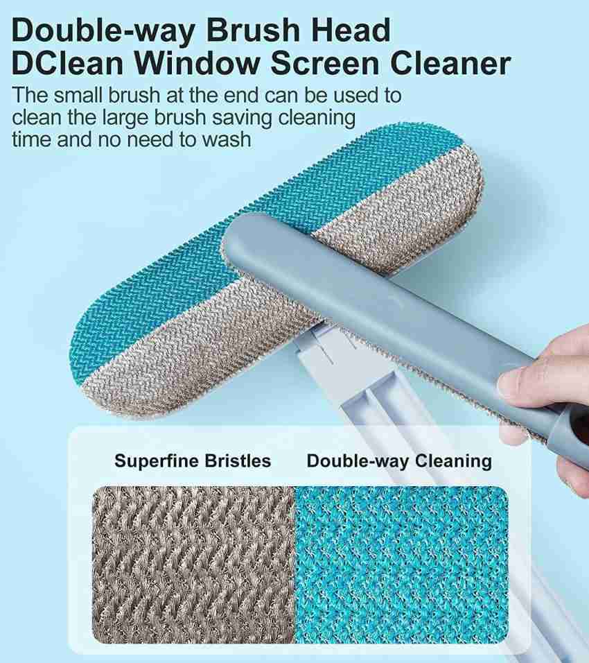 Mesh Screen Cleaner, Window Screen Cleaning Brush Washing Equipment,  Detachable Window Cleaner Tool with Wet and Dry Dual-Use