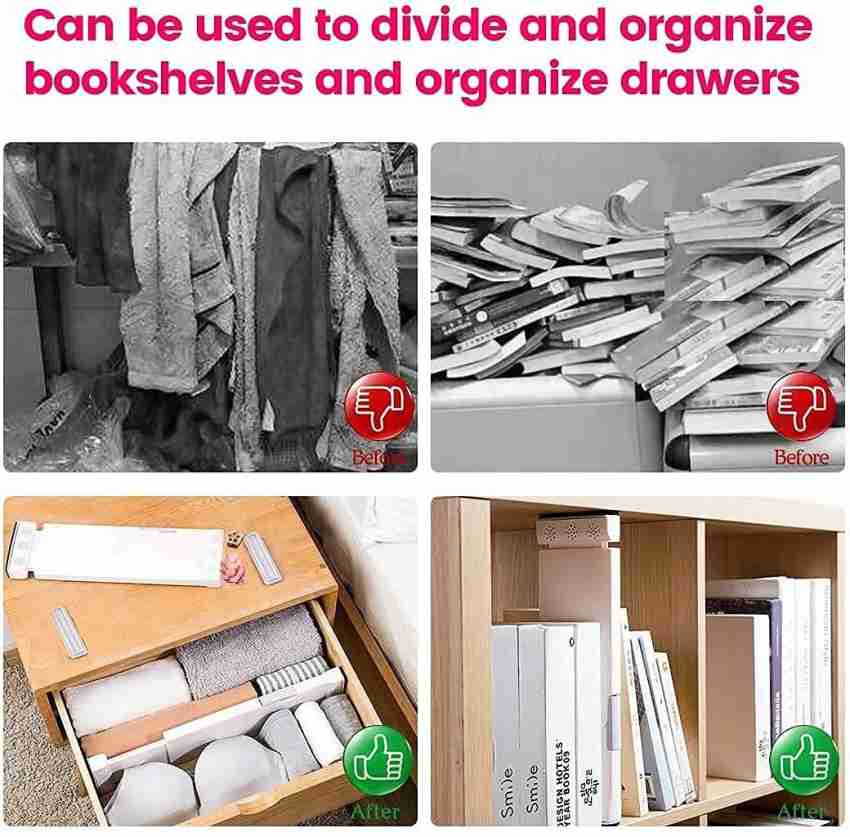 2PCS Drawer Dividers Organizers Adjustable Cabinet Storage Clothes