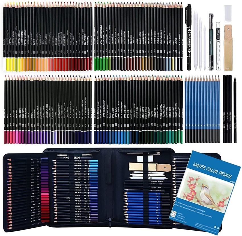 50Pack Sketching Kit Drawing Pencils for Artists Kit with 9 X12 3 in 1  Color