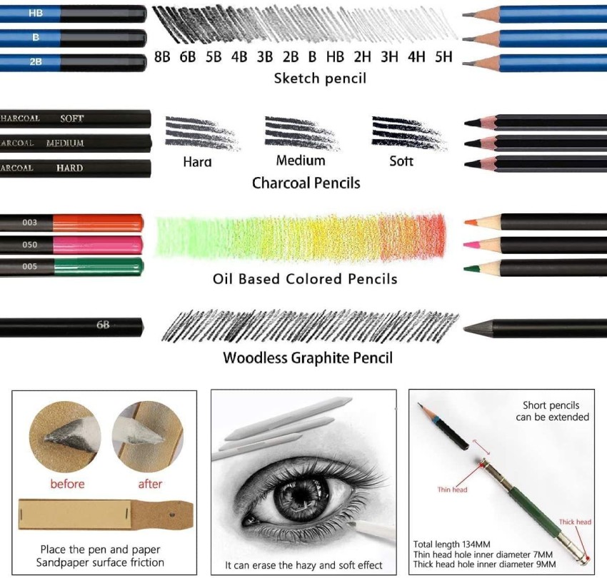 24 PC Unique Colors Artist Colored Pencils Drawing Coloring Art Set Sketching