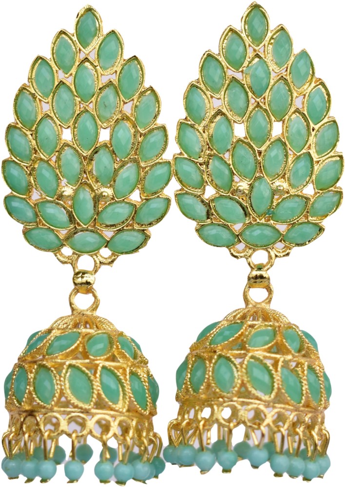 Green hot sale colour jhumka