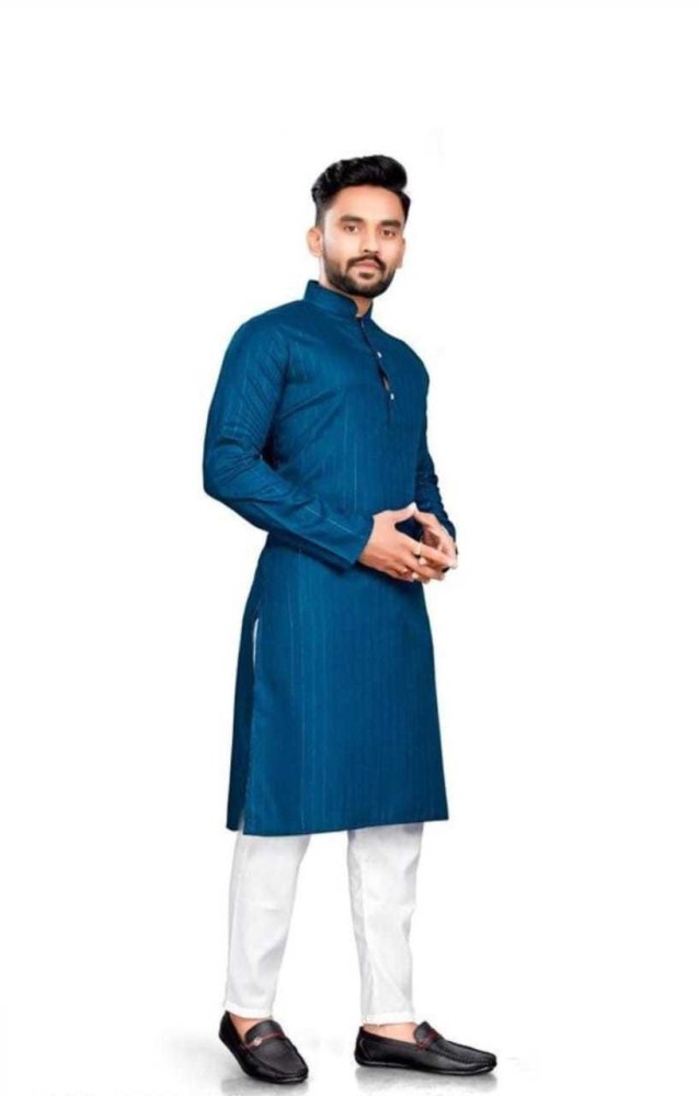 Buy online Royalblue Polyester Blend Kurta Pyjama Set from Clothing for Men  by Hangup for ₹899 at 70% off