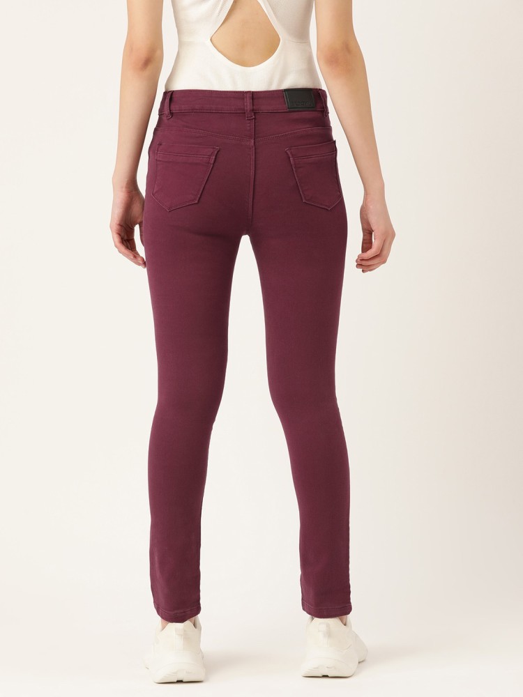 Maroon skinny store jeans womens